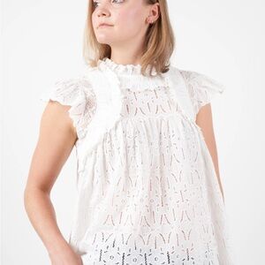 Sea New York White Eyelet Blouse